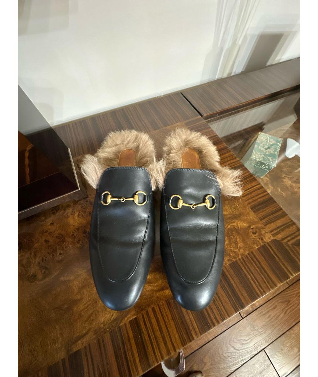 GUCCI Черные кожаные мюли, фото 2