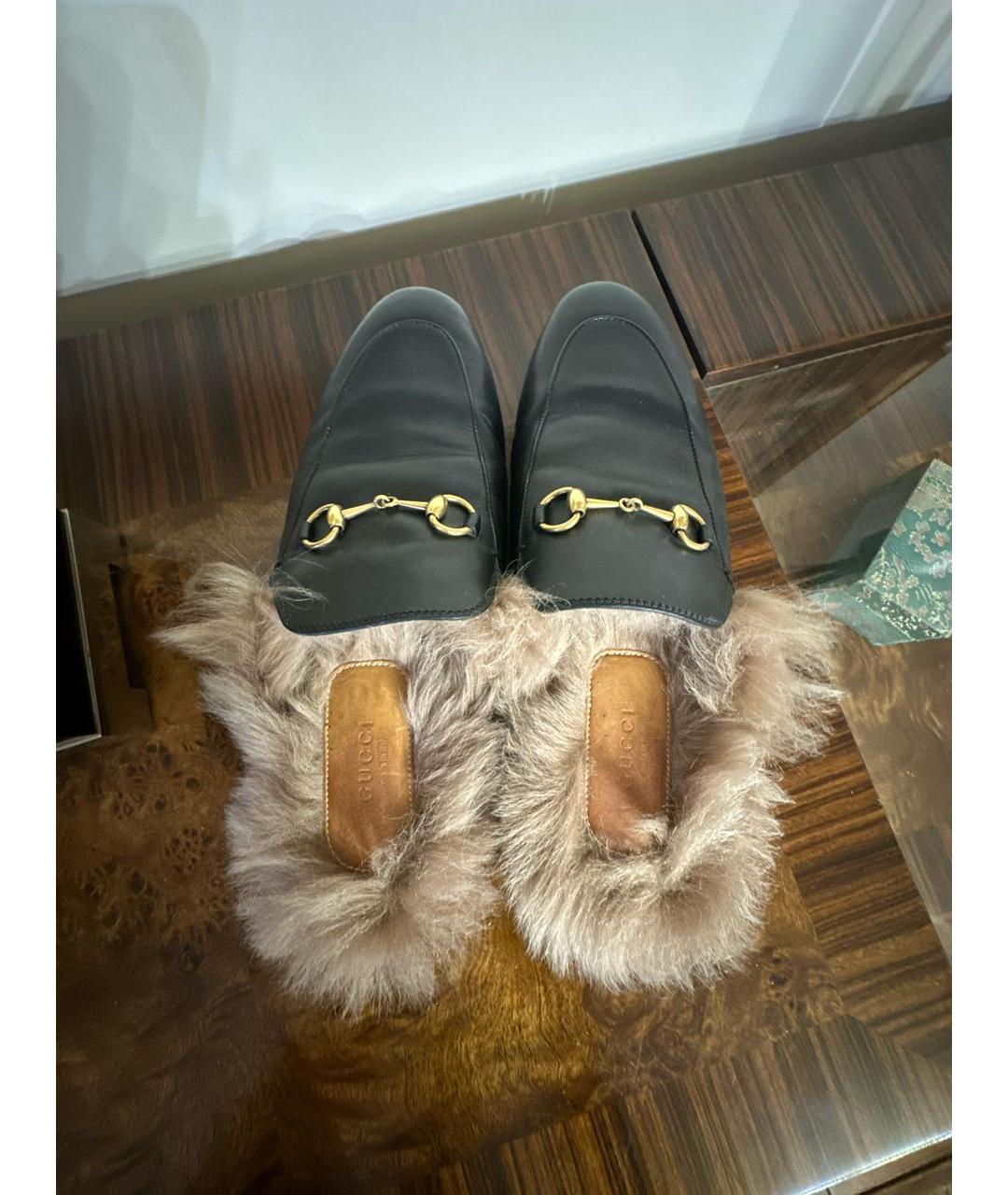 GUCCI Черные кожаные мюли, фото 3