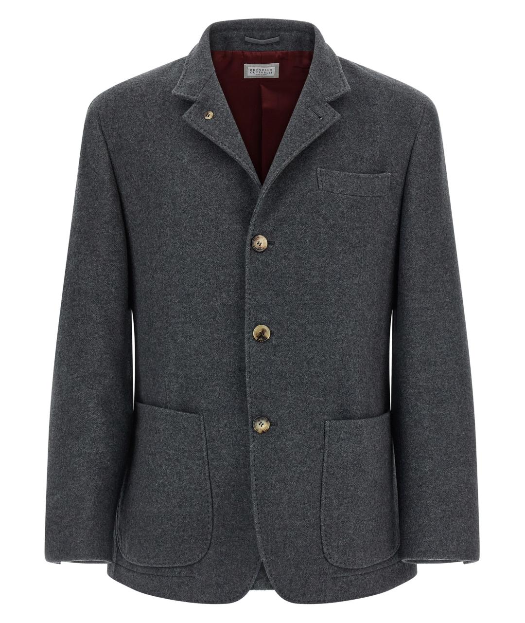 BRUNELLO CUCINELLI Антрацитовый кашемировый пиджак, фото 1