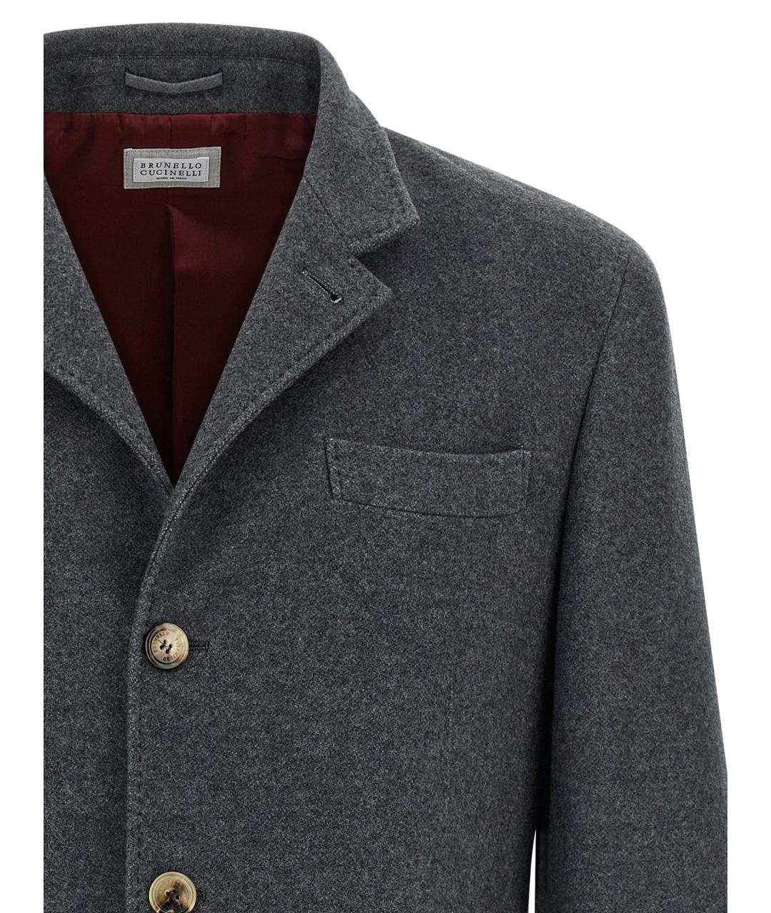 BRUNELLO CUCINELLI Антрацитовый кашемировый пиджак, фото 3