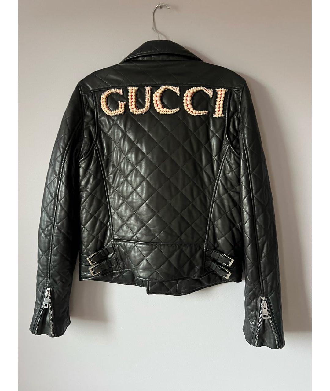 GUCCI Черная кожаная куртка, фото 2