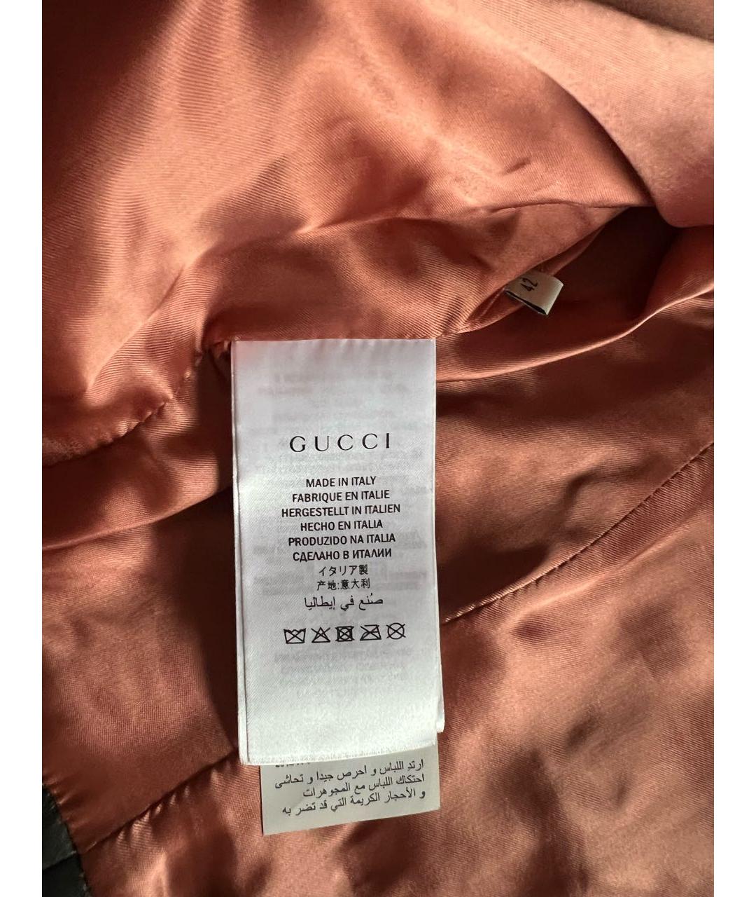 GUCCI Черная кожаная куртка, фото 3