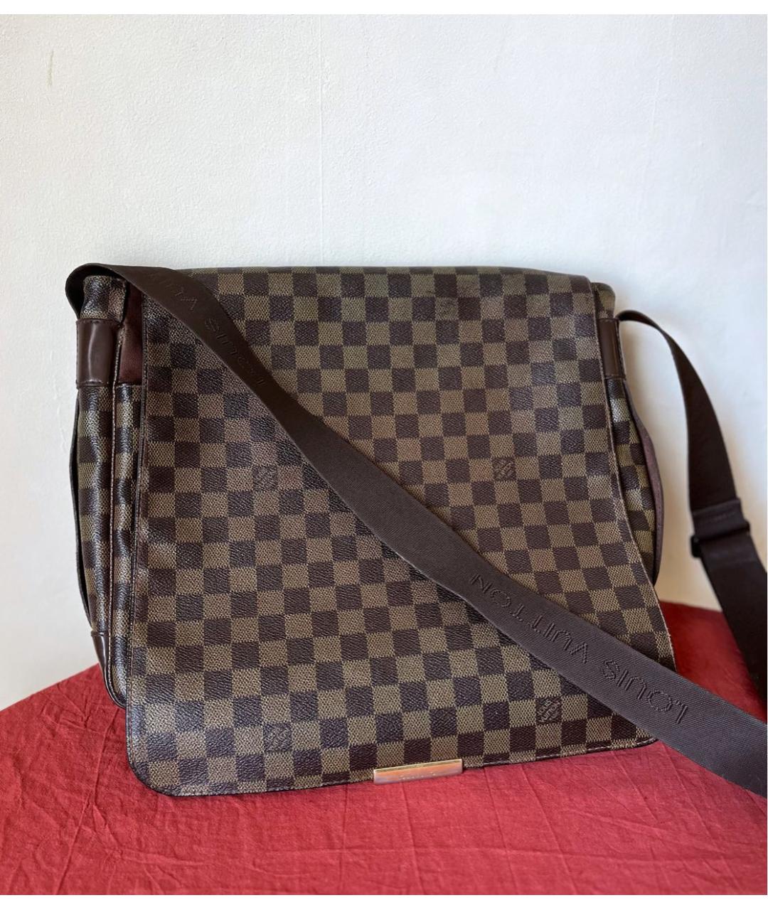 LOUIS VUITTON Коричневая кожаная сумка через плечо, фото 4