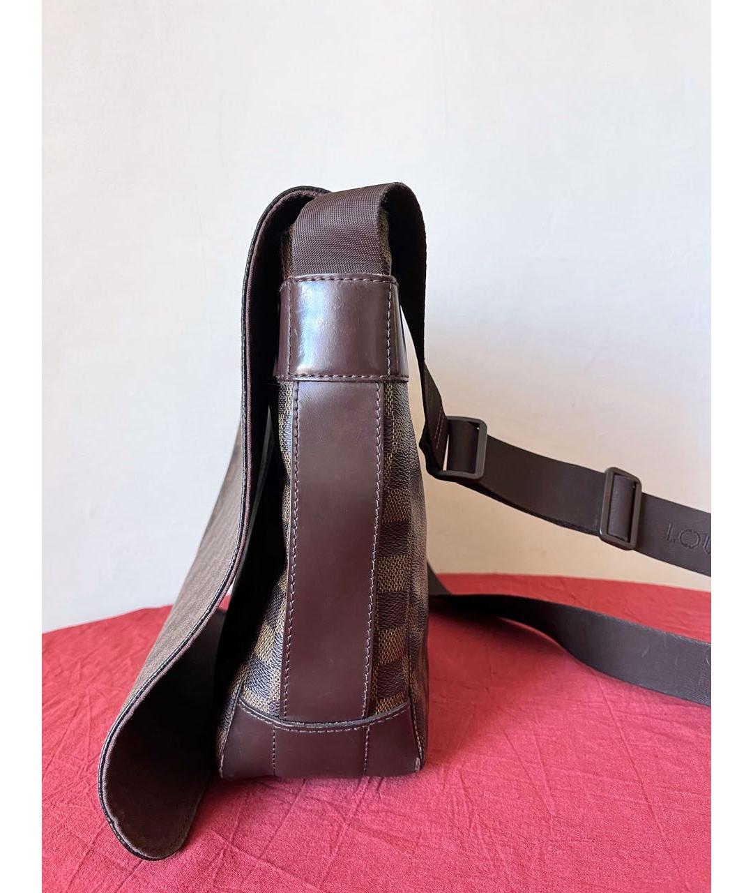 LOUIS VUITTON Коричневая кожаная сумка через плечо, фото 7