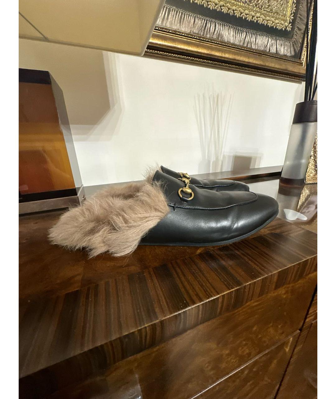 GUCCI Черные кожаные мюли, фото 6