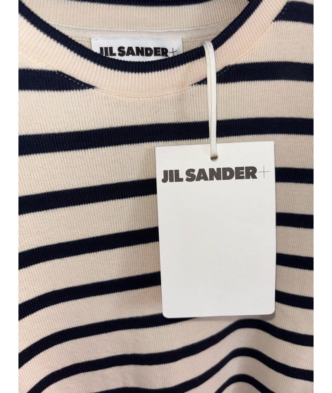JIL SANDER Бежевая хлопковая футболка, фото 3