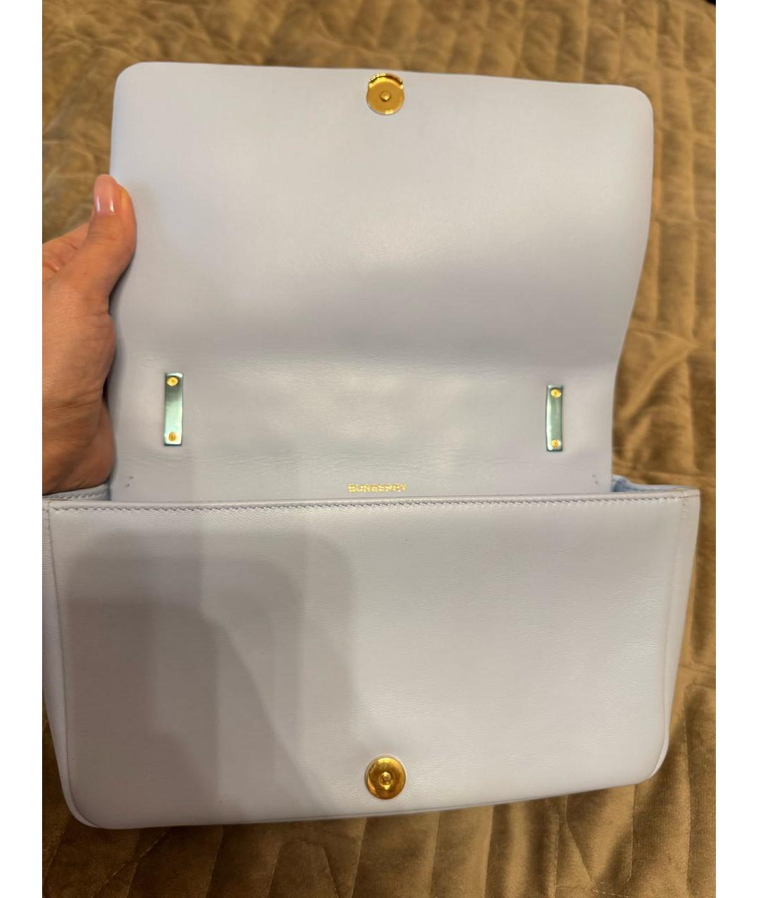 BURBERRY Голубая кожаная сумка через плечо, фото 5