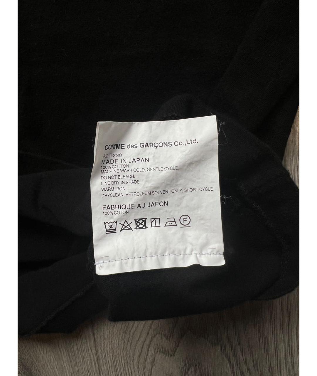 COMME DES GARÇONS PLAY Черная хлопковая футболка, фото 5