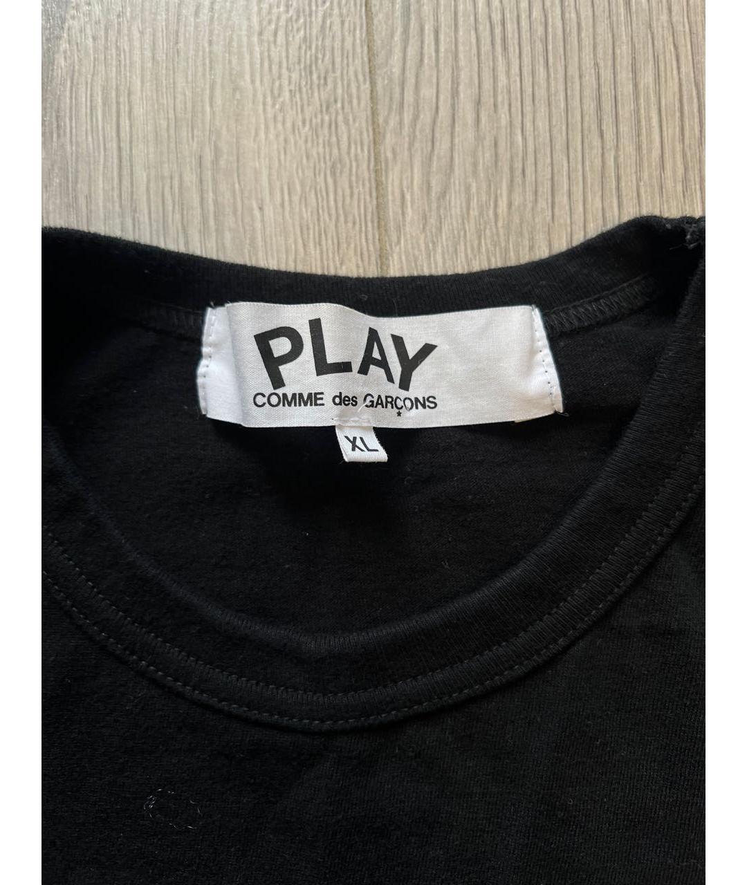 COMME DES GARÇONS PLAY Черная хлопковая футболка, фото 3
