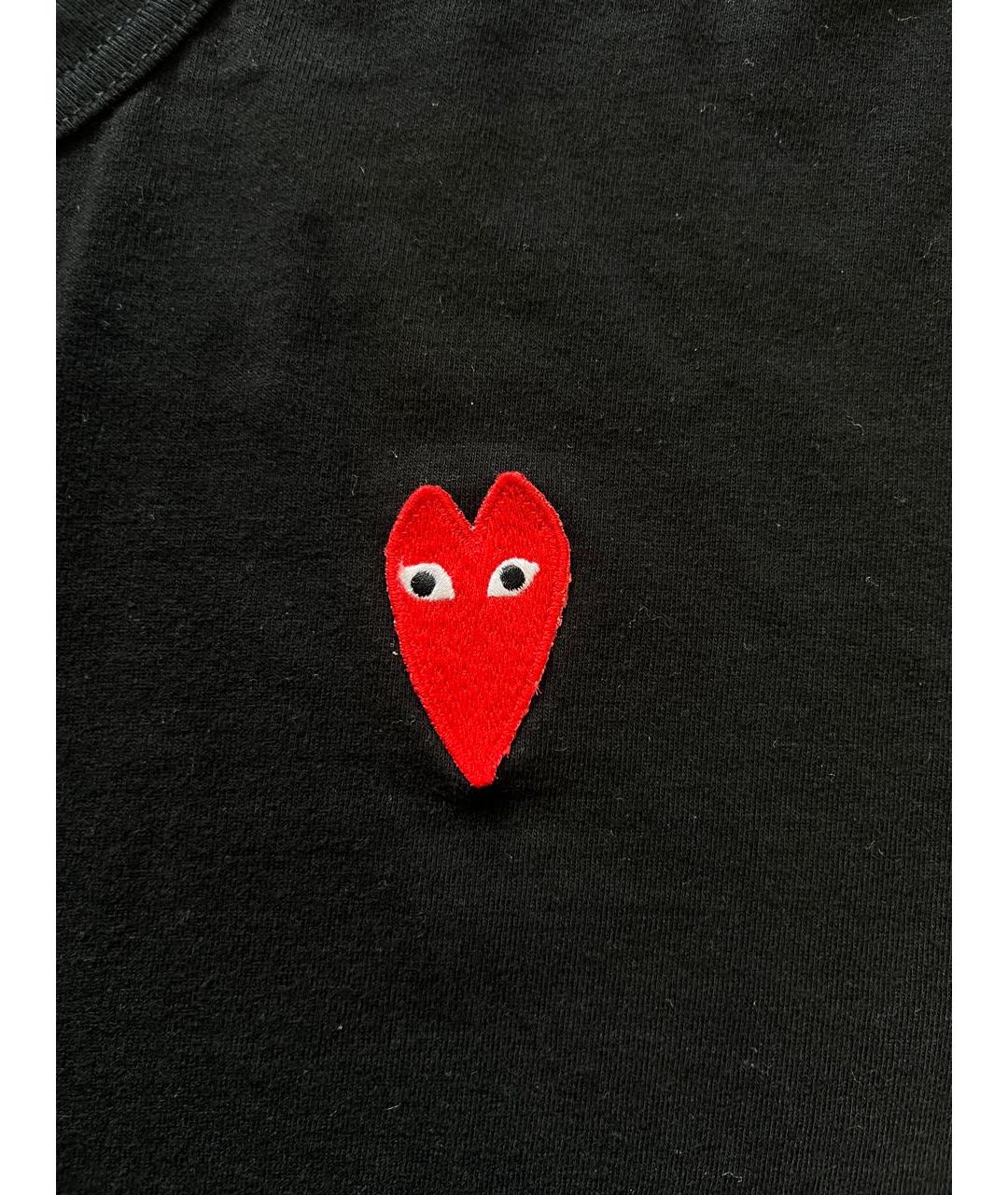 COMME DES GARÇONS PLAY Черная хлопковая футболка, фото 4