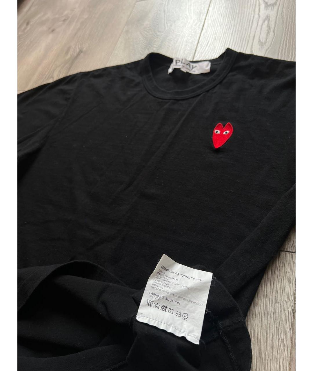COMME DES GARÇONS PLAY Черная хлопковая футболка, фото 6