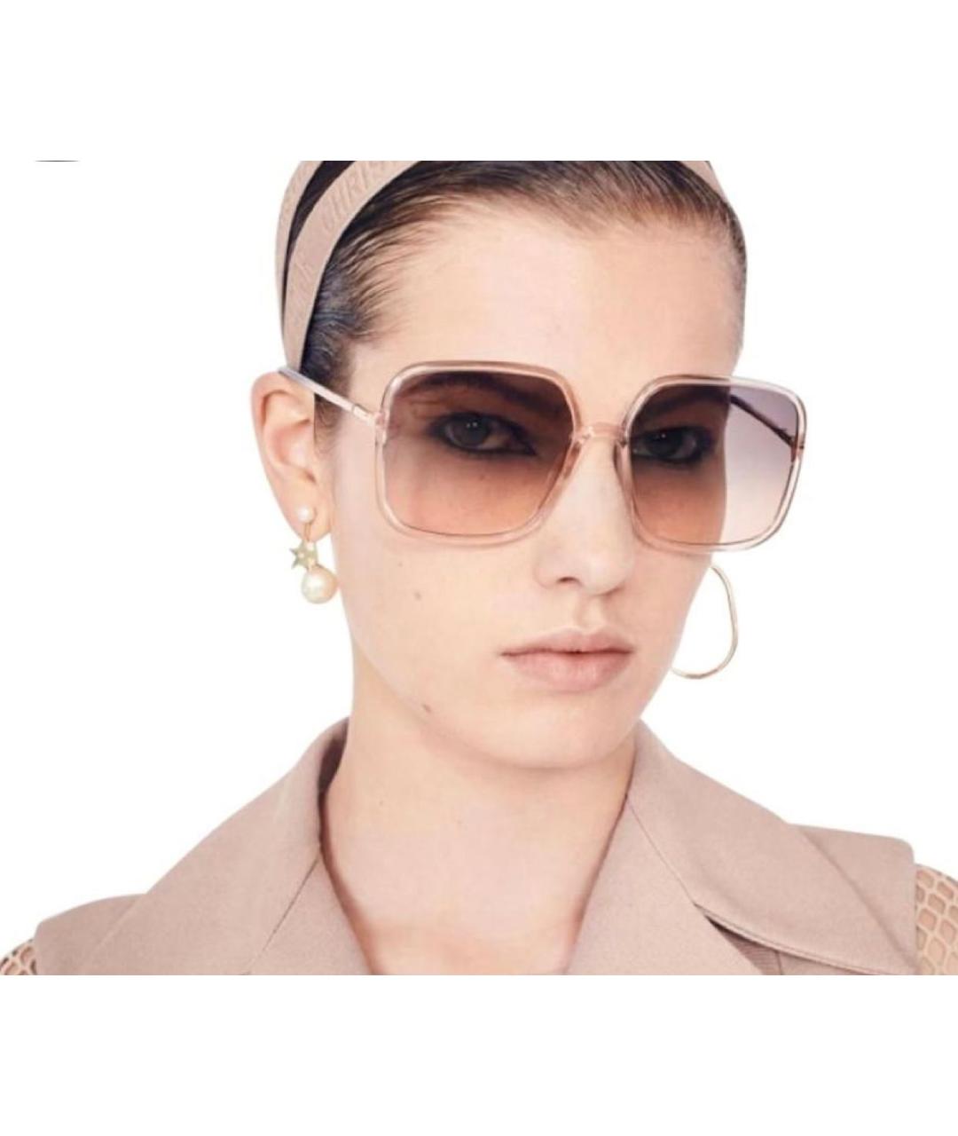 CHRISTIAN DIOR Розовые пластиковые солнцезащитные очки, фото 8