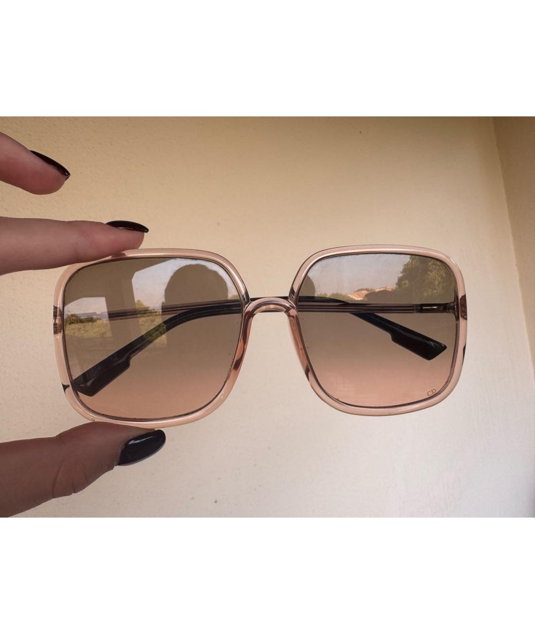 CHRISTIAN DIOR Розовые пластиковые солнцезащитные очки, фото 3
