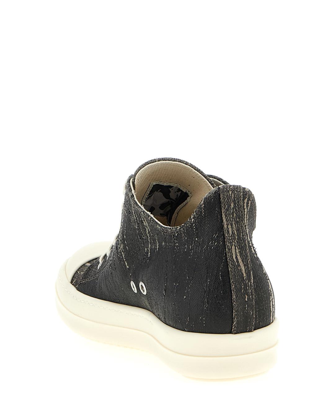 RICK OWENS DRKSHDW Черные текстильные низкие кроссовки / кеды, фото 3
