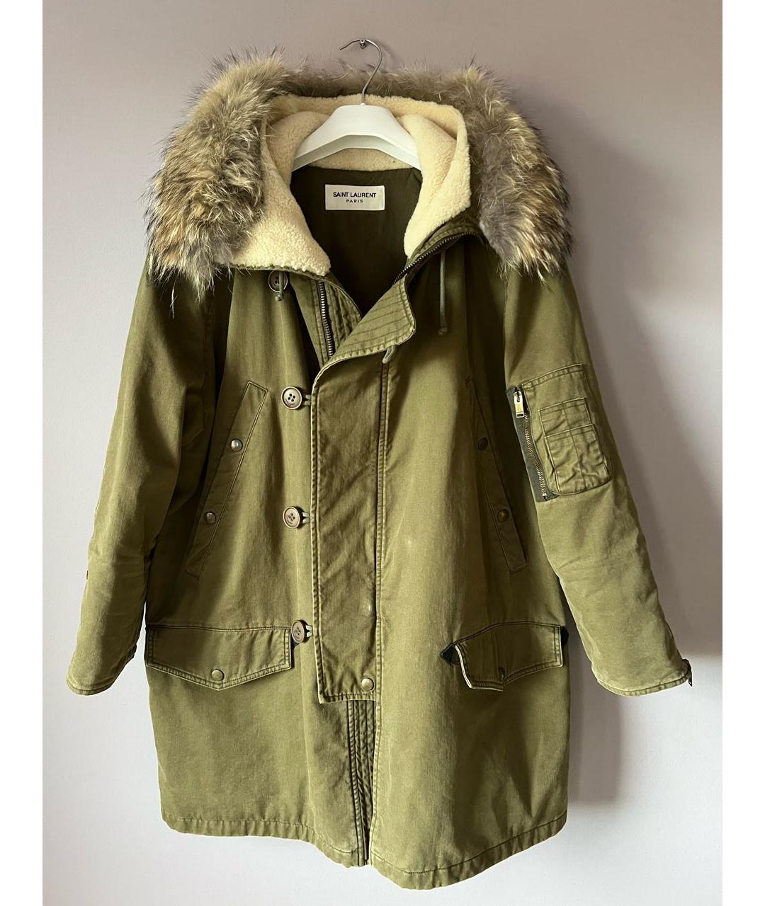 SAINT LAURENT Хаки хлопковая парка, фото 8