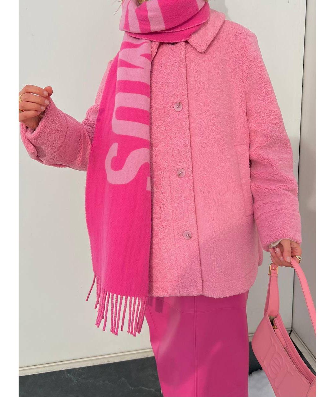 JACQUEMUS Розовый шерстяной шарф, фото 4