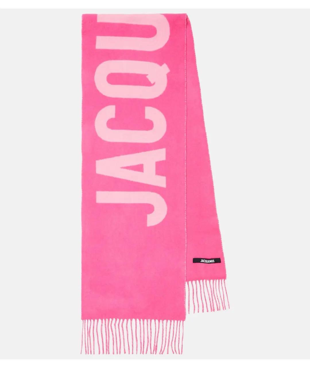 JACQUEMUS Розовый шерстяной шарф, фото 8