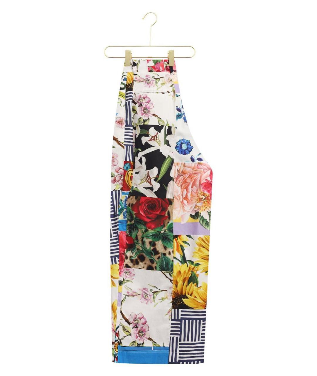DOLCE&GABBANA Мульти хлопковые брюки широкие, фото 2