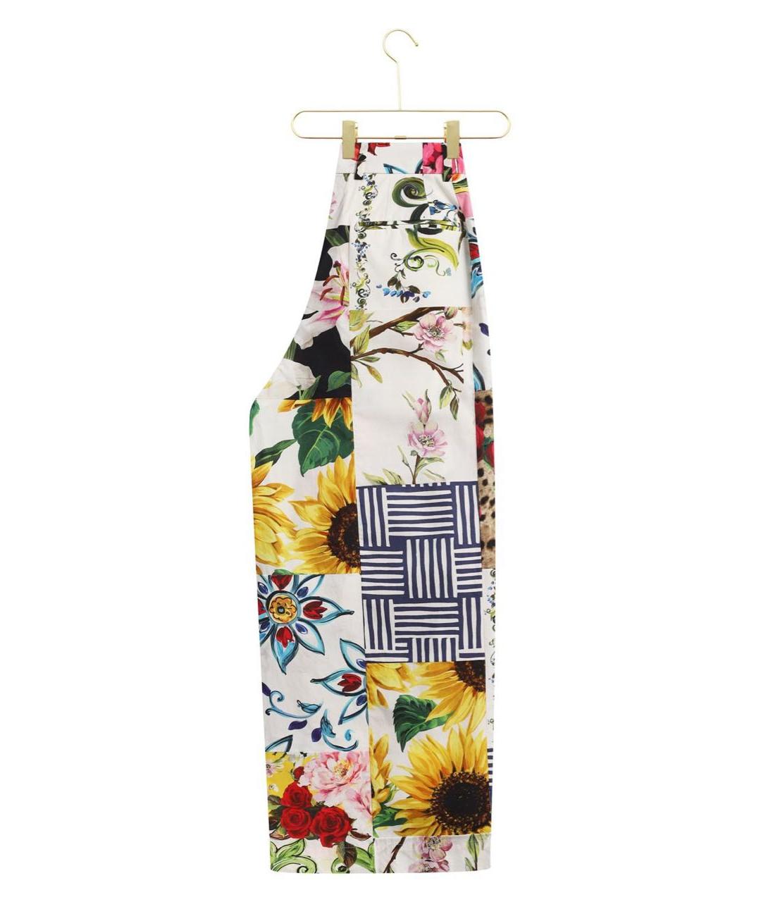 DOLCE&GABBANA Мульти хлопковые брюки широкие, фото 4