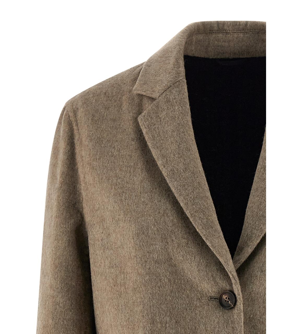 BRUNELLO CUCINELLI Бежевый шерстяной жакет/пиджак, фото 3