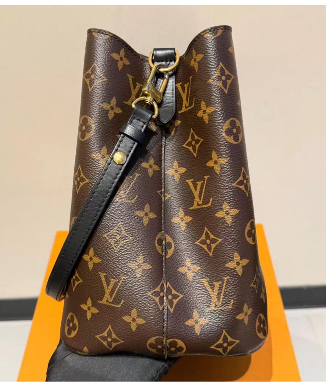 LOUIS VUITTON Коричневая кожаная сумка тоут, фото 7