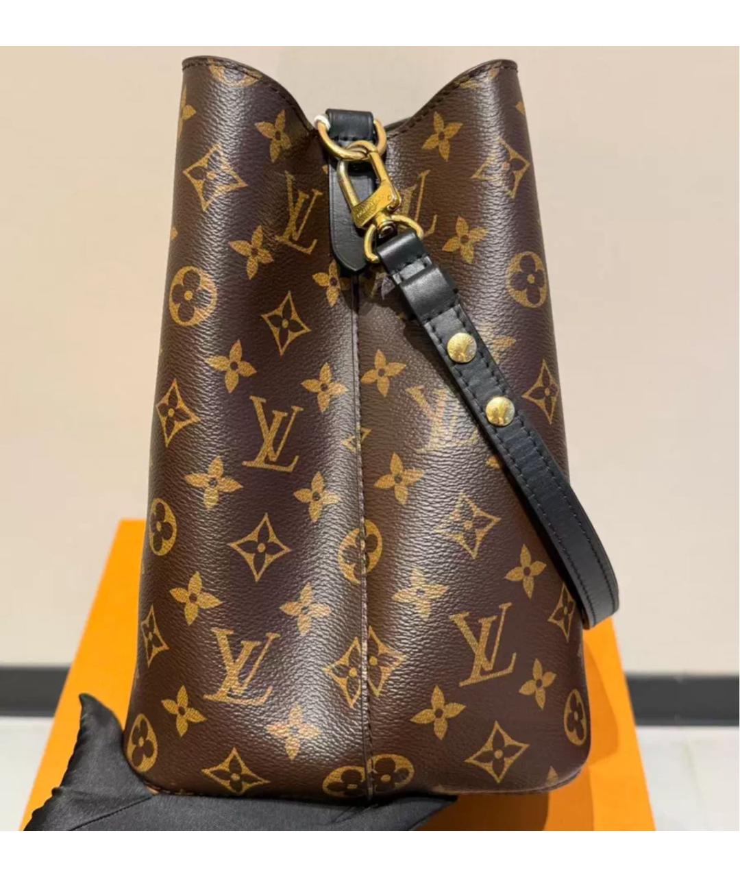 LOUIS VUITTON Коричневая кожаная сумка тоут, фото 6