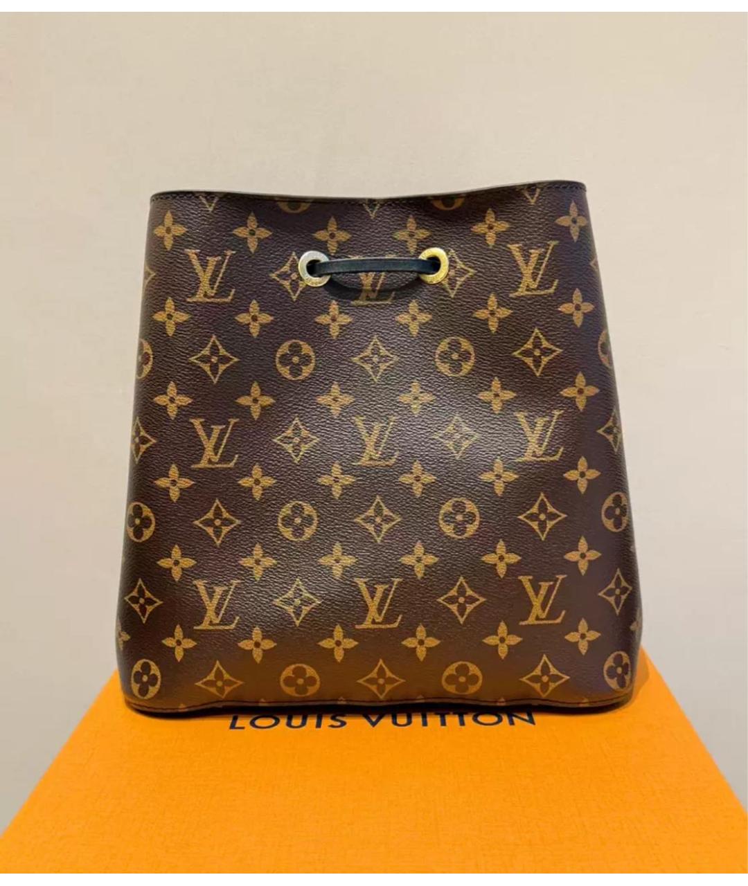LOUIS VUITTON Коричневая кожаная сумка тоут, фото 3