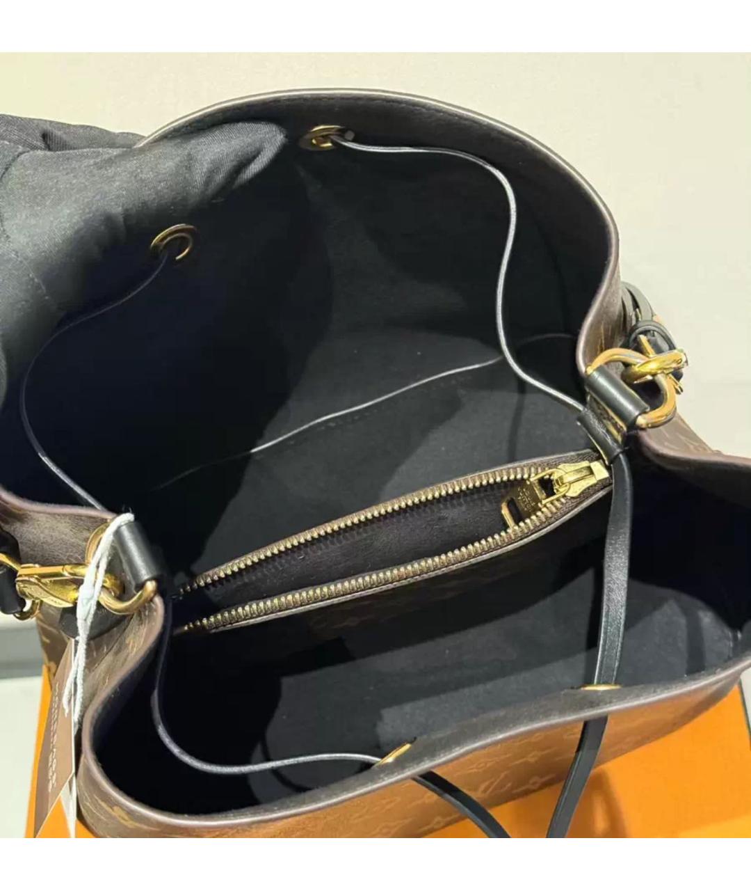LOUIS VUITTON Коричневая кожаная сумка тоут, фото 8