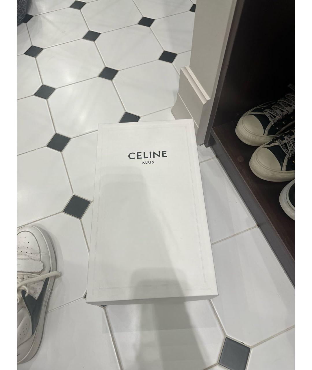CELINE Белые кожаные кроссовки, фото 5