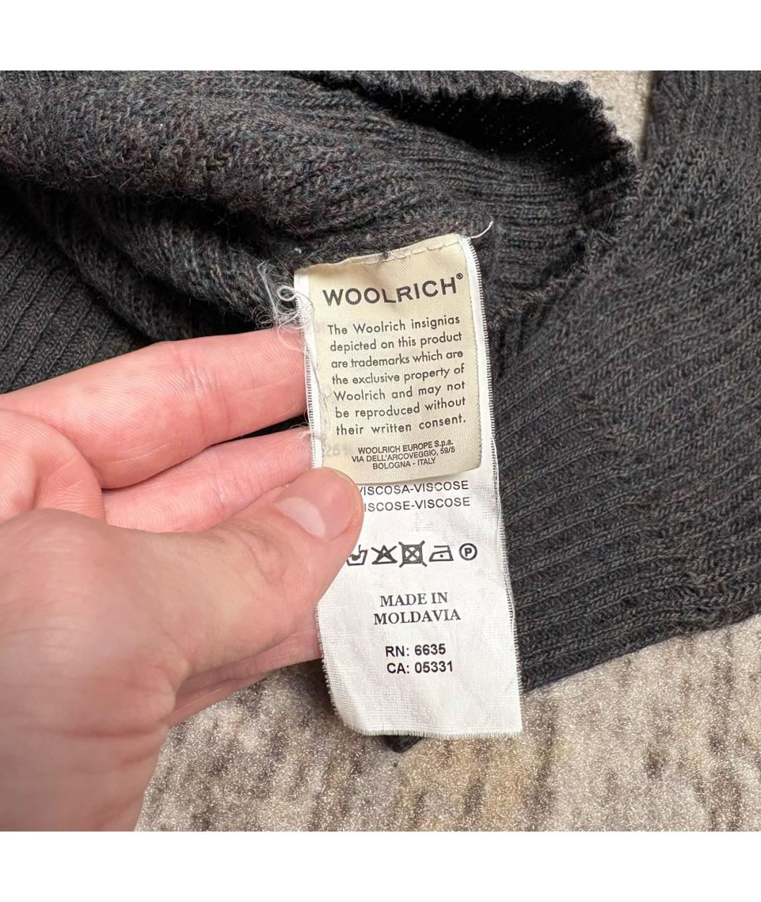 WOOLRICH Антрацитовый шерстяной джемпер / свитер, фото 5