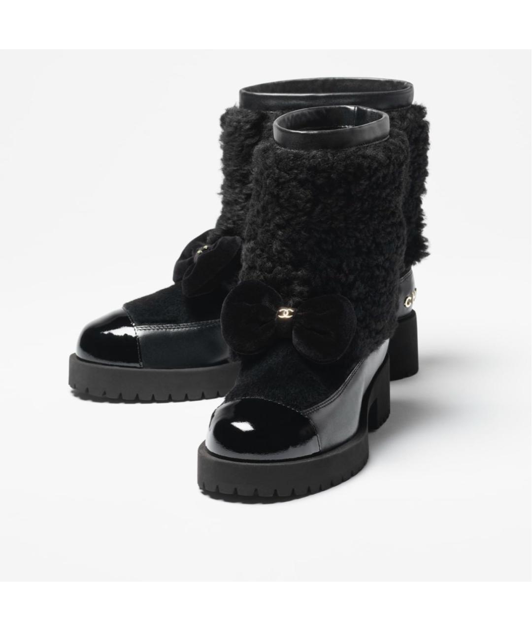 CHANEL Черные кожаные ботинки, фото 3