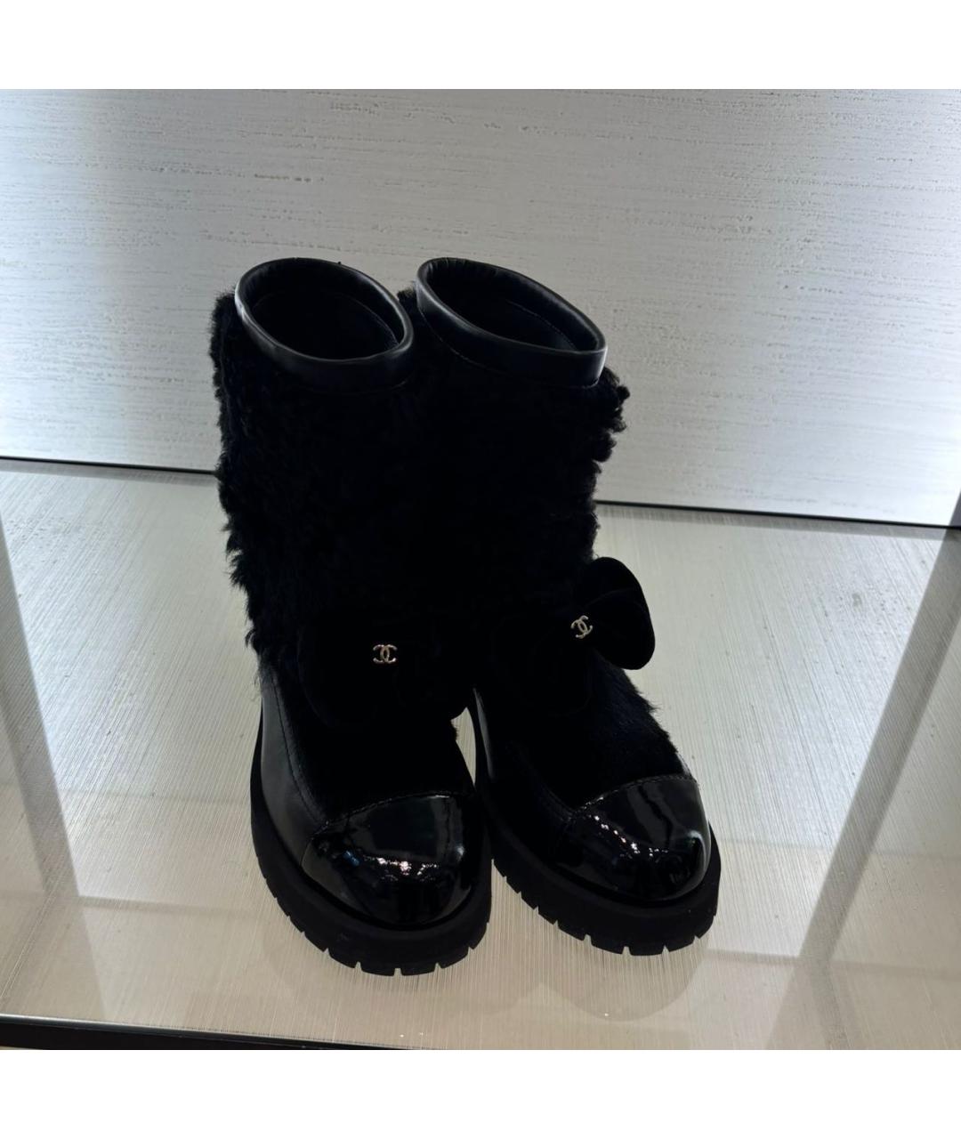 CHANEL Черные кожаные ботинки, фото 4