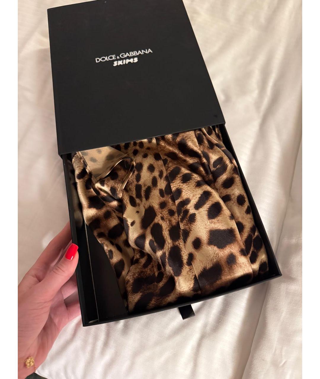 DOLCE&GABBANA Коричневое шелковое коктейльное платье, фото 6