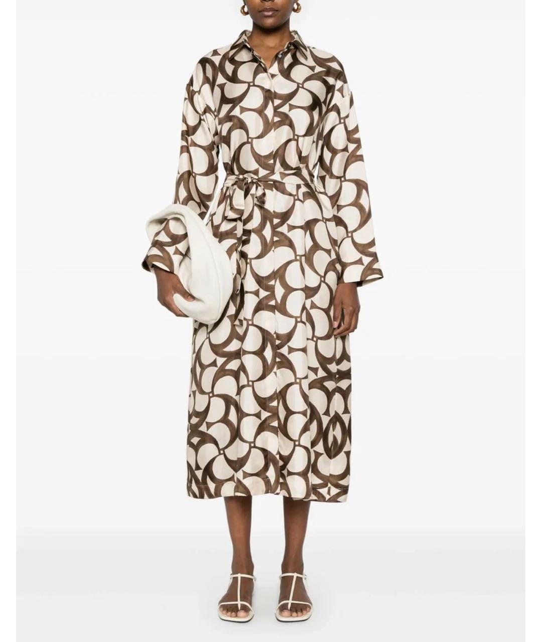 MAX MARA Мульти шелковое повседневное платье, фото 7
