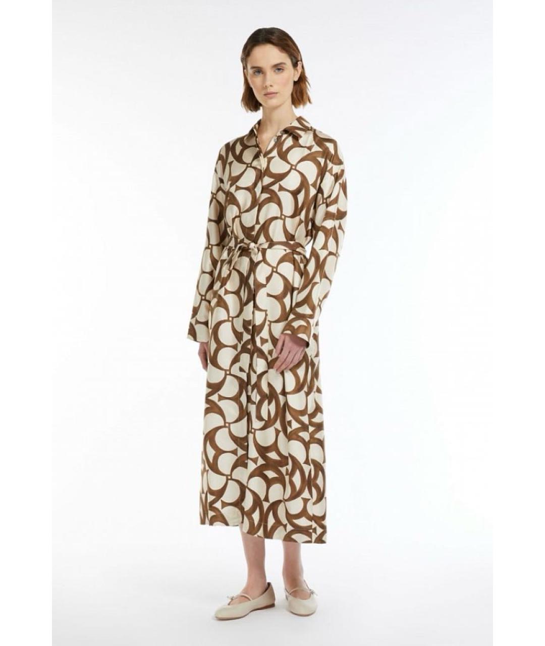 MAX MARA Мульти шелковое повседневное платье, фото 5