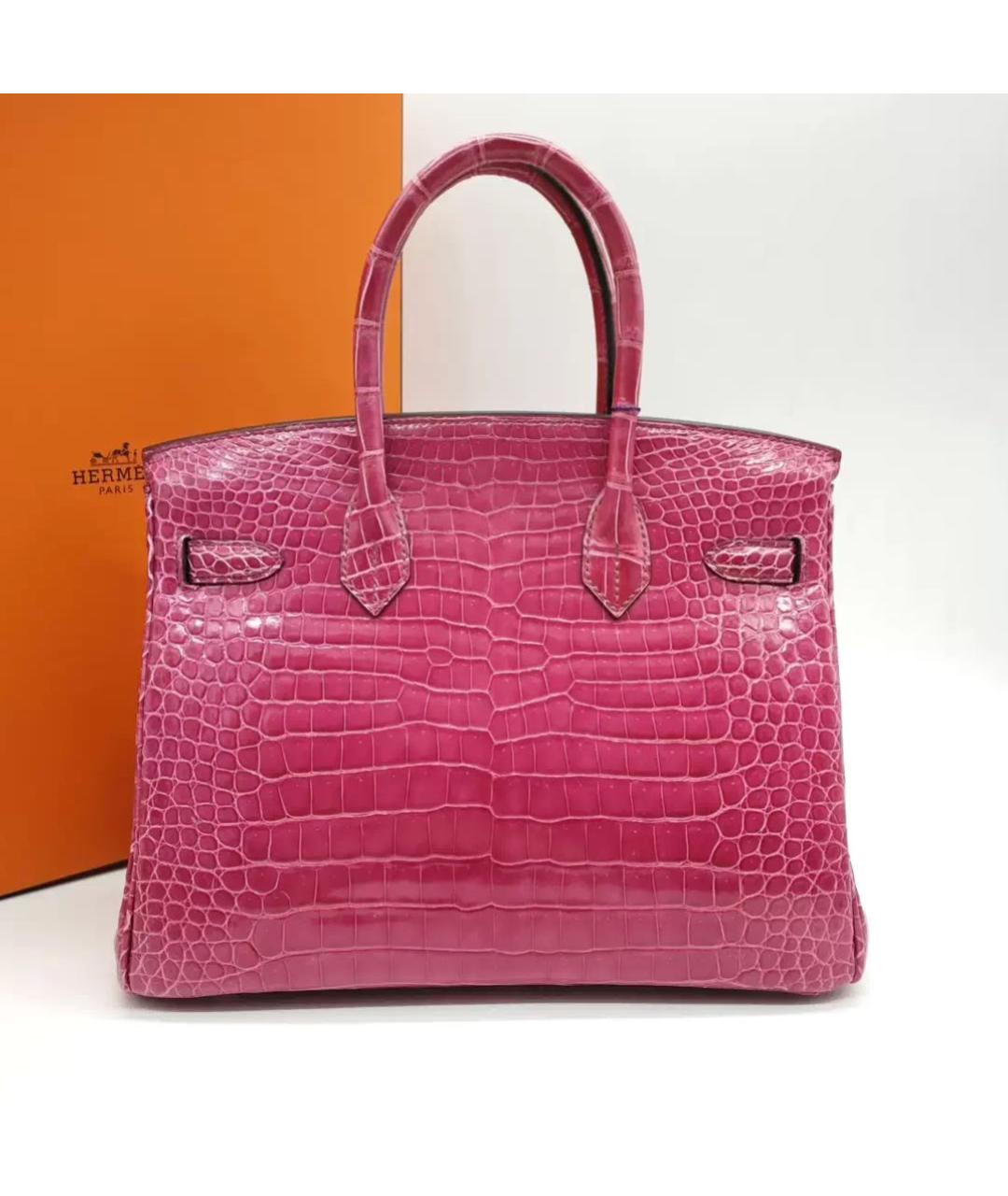 HERMES Розовая кожаная сумка тоут, фото 2