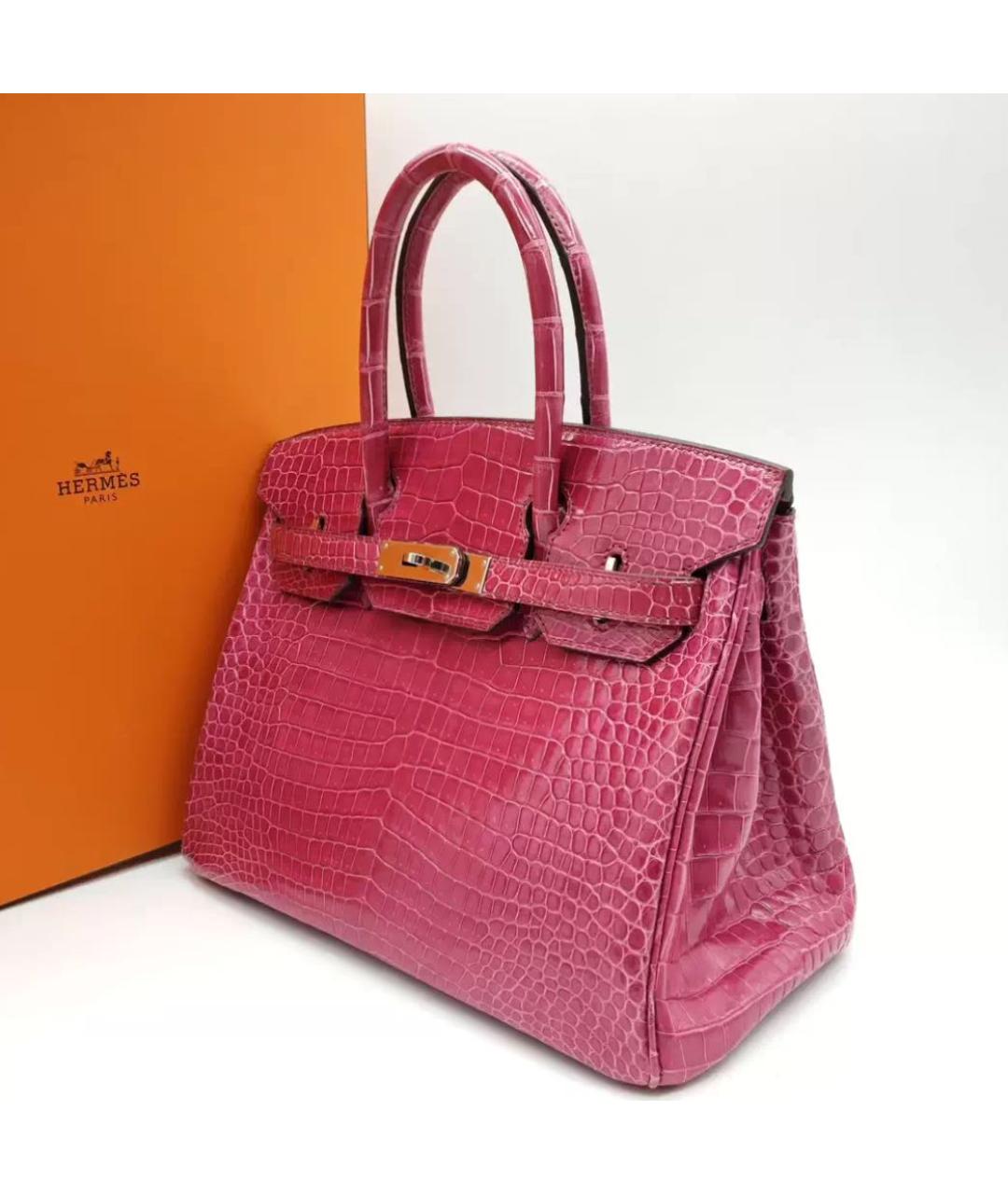 HERMES Розовая кожаная сумка тоут, фото 3