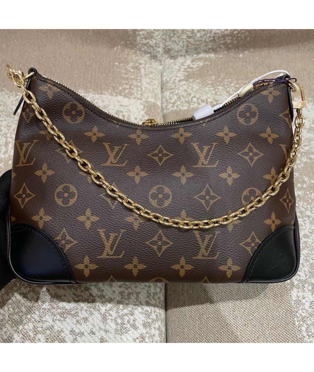 LOUIS VUITTON Коричневая кожаная сумка через плечо, фото 3