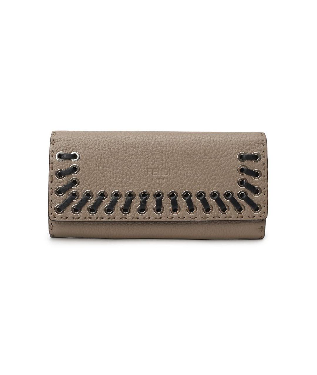 FENDI Коричневый кожаный кошелек, фото 1