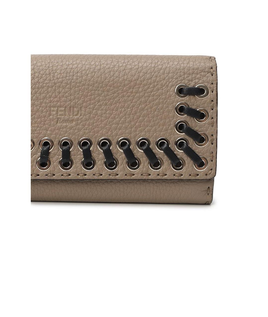 FENDI Коричневый кожаный кошелек, фото 2