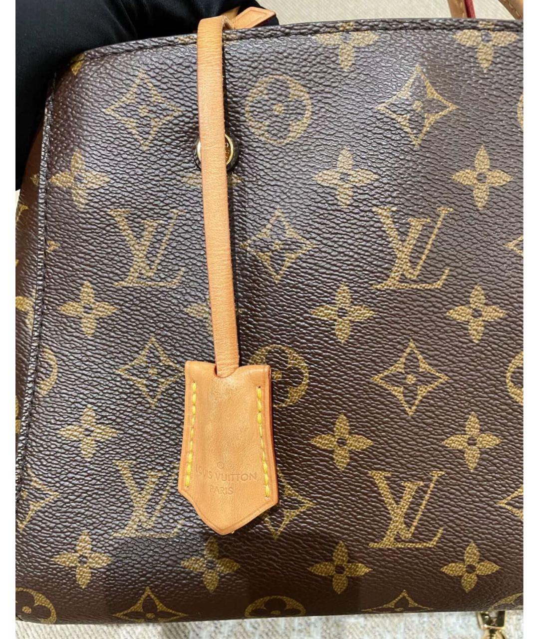 LOUIS VUITTON Коричневая кожаная сумка тоут, фото 3