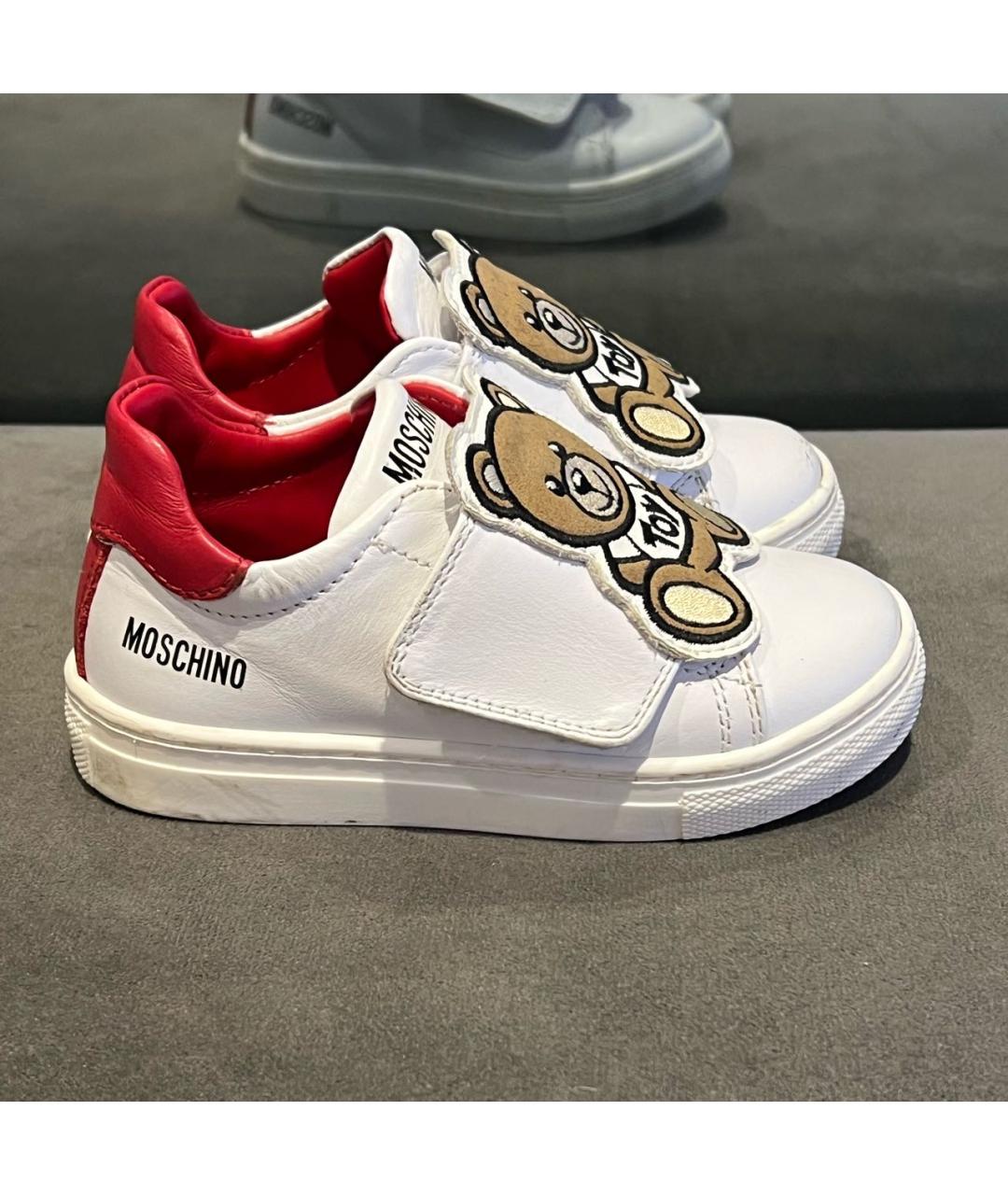 MOSCHINO Белые кожаные кеды, фото 5