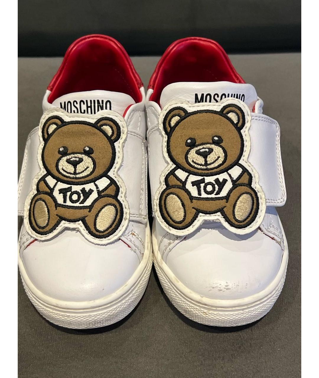 MOSCHINO Белые кожаные кеды, фото 2