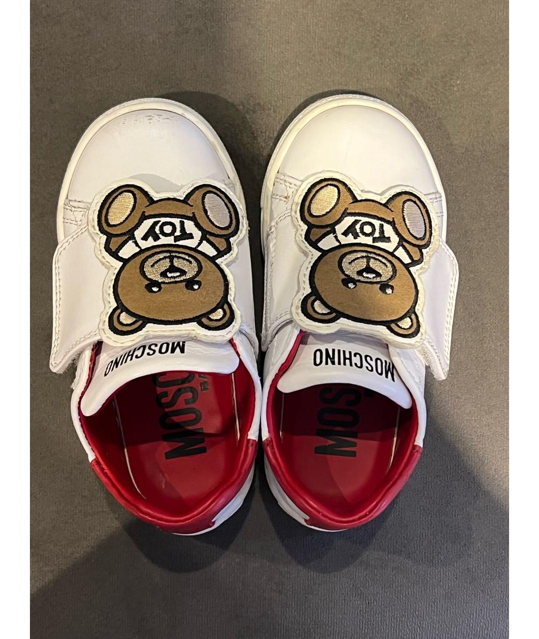 MOSCHINO Белые кожаные кеды, фото 3