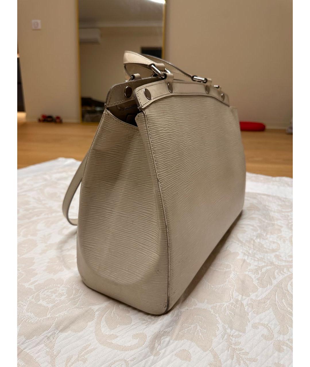LOUIS VUITTON Бежевая кожаная сумка через плечо, фото 2