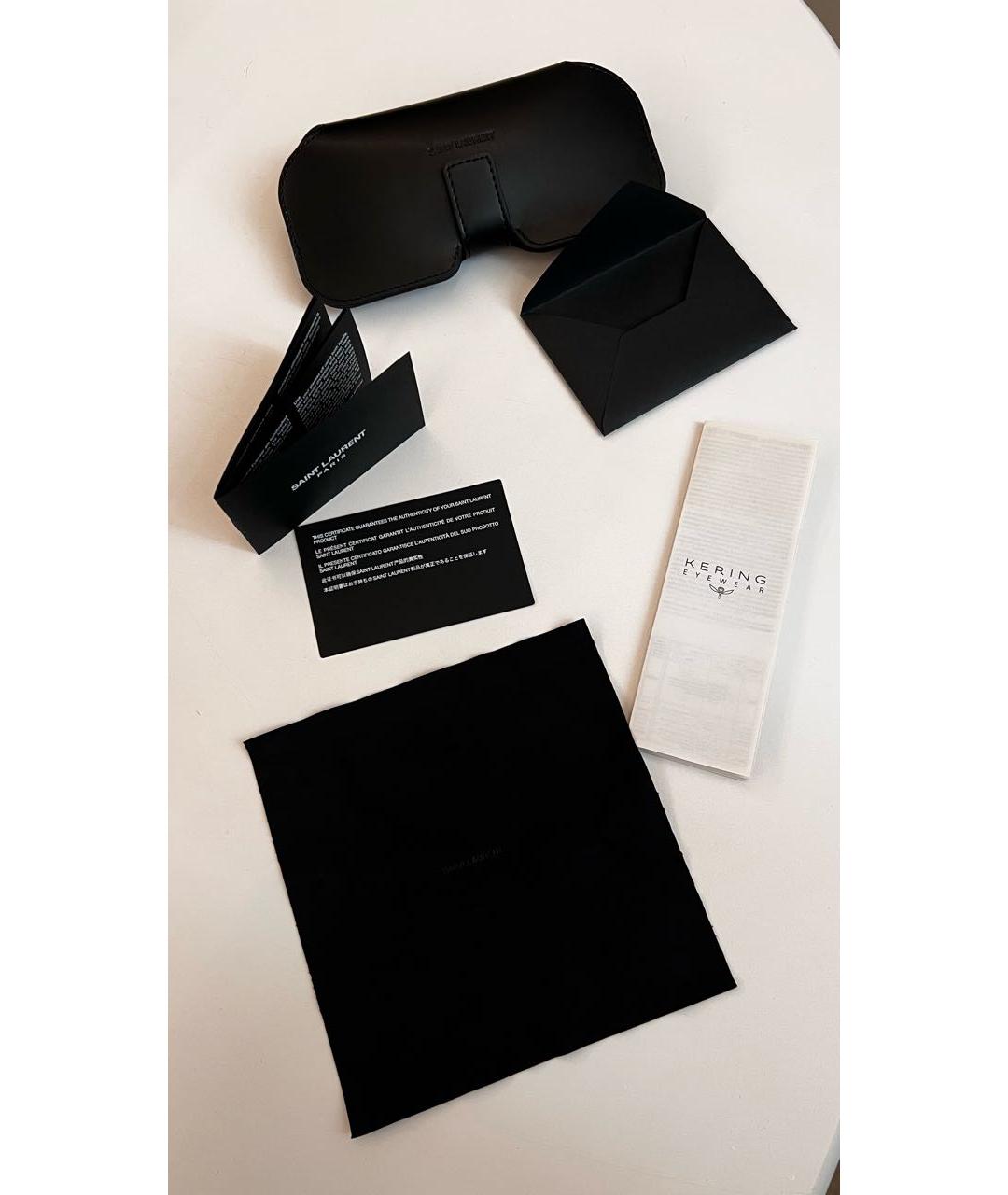 SAINT LAURENT Золотые металлические солнцезащитные очки, фото 4