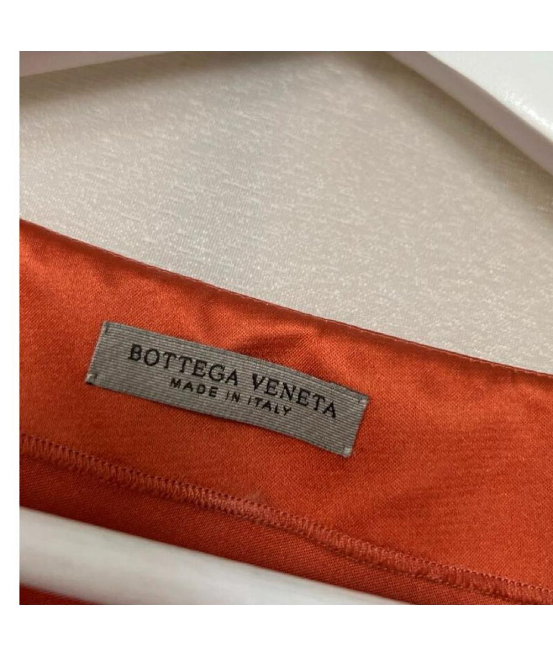 BOTTEGA VENETA Оранжевая шелковая блузы, фото 4