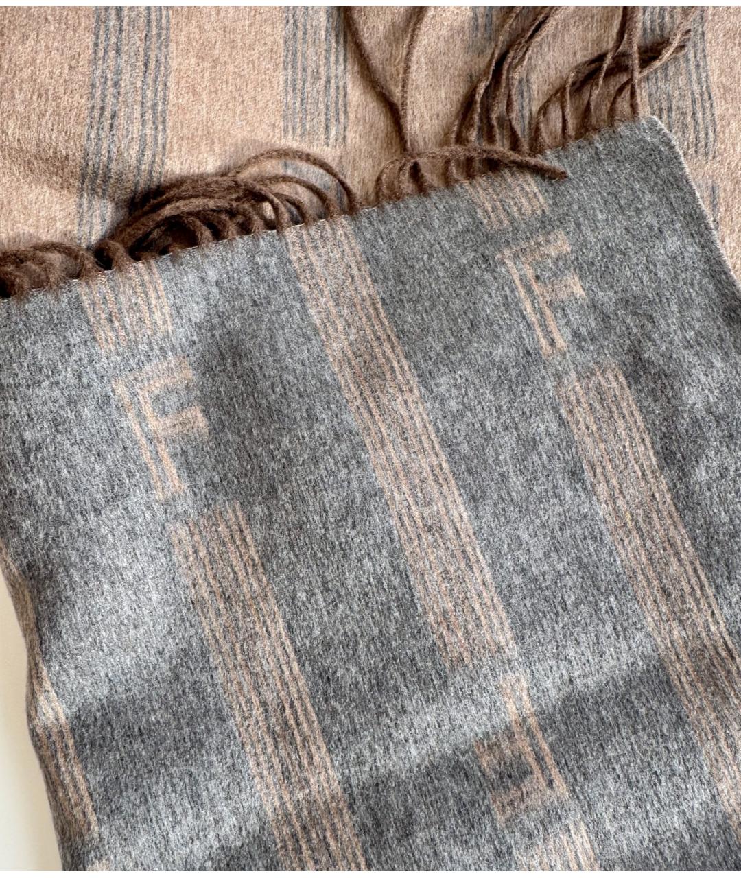 FERRAGAMO Серый шелковый шарф, фото 8