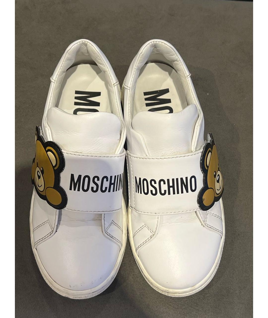 MOSCHINO Белые кожаные кеды, фото 3