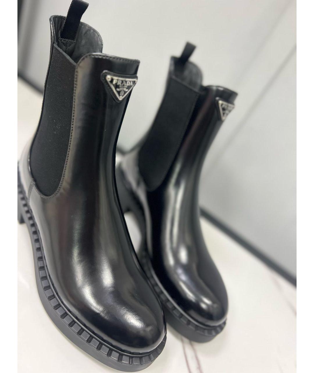 PRADA Черные кожаные ботинки, фото 6
